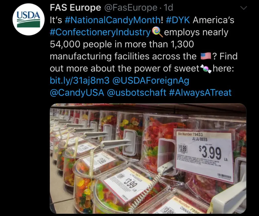 USDA’s Foreign Agriculture Service got in on the National Candy Month fun!